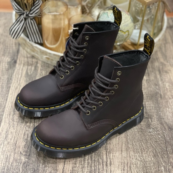 Dr. Martens 1460 Snowplow Cocoa Brown Leather Boots - Picture 3 of 16